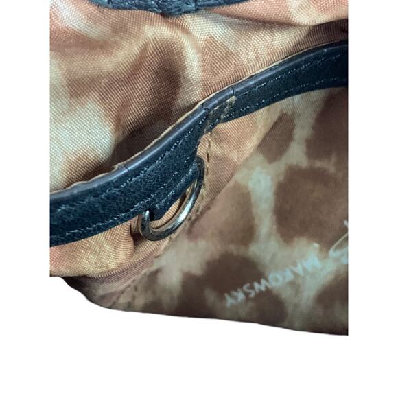 B Makowsky Black Pebbled Leather Shoulderbag Side Zip Pockets - Picture 10 of 11